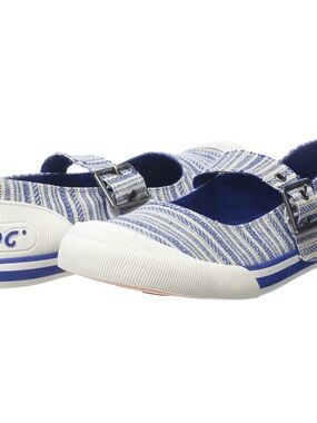 Rocket Dog Blue and Cream Striped women’s Mary Jane Sneakers